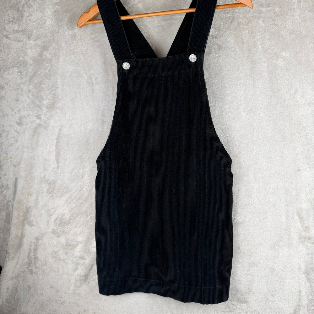 Overall skirt black BDG Urban Outfitters Black Corduroy Pinafore Mini Dress XS‎
